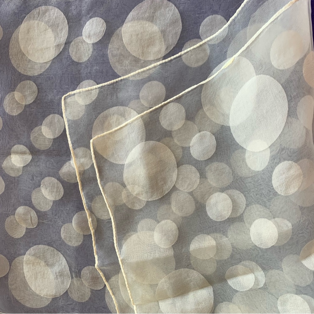 Cream color, sheer scarf, vintage 70s